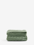 Sage green cable knit throw, 100% acrylic, British product