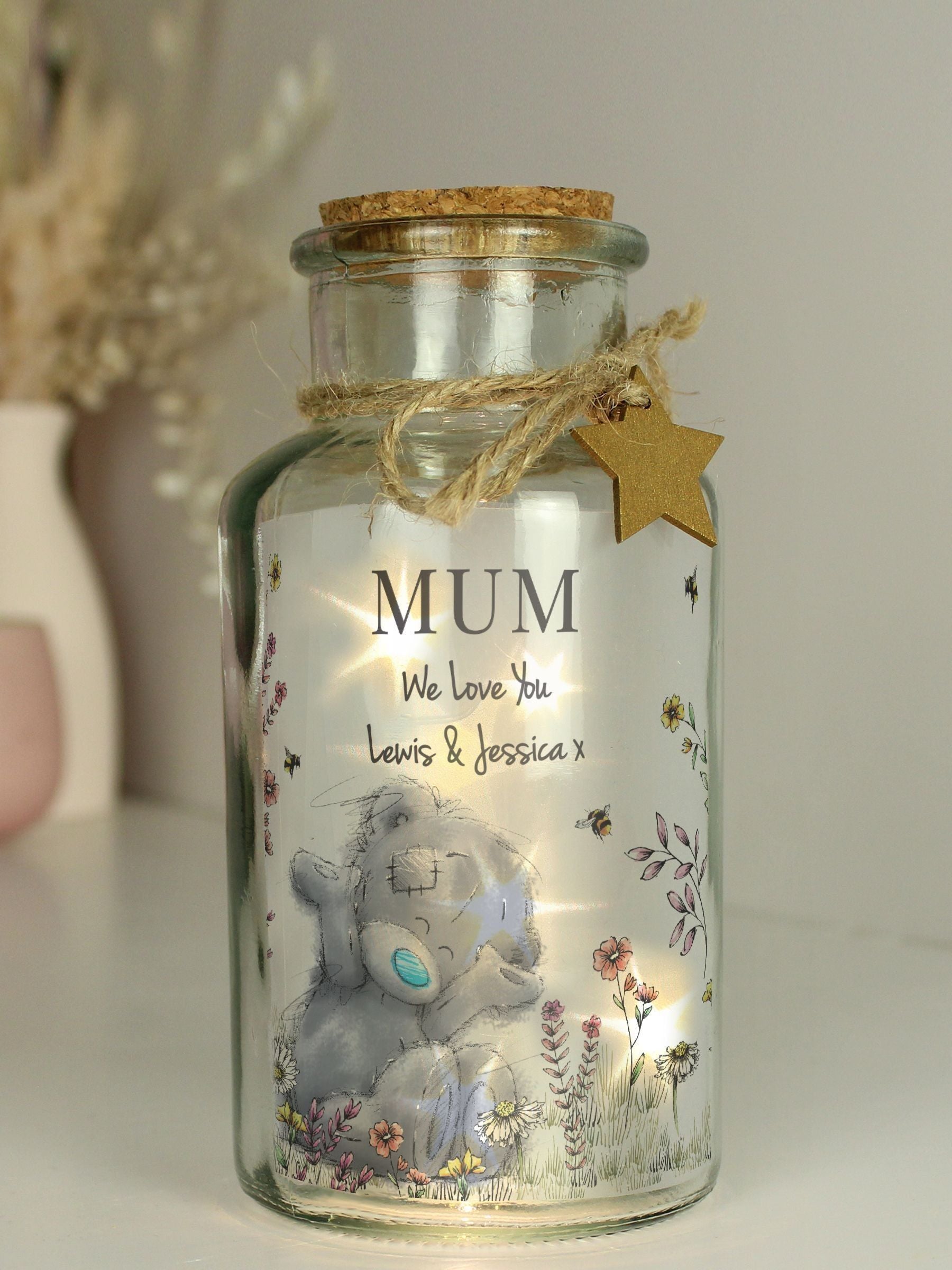 PMC personalised Me to You floral LED glass jar - British product