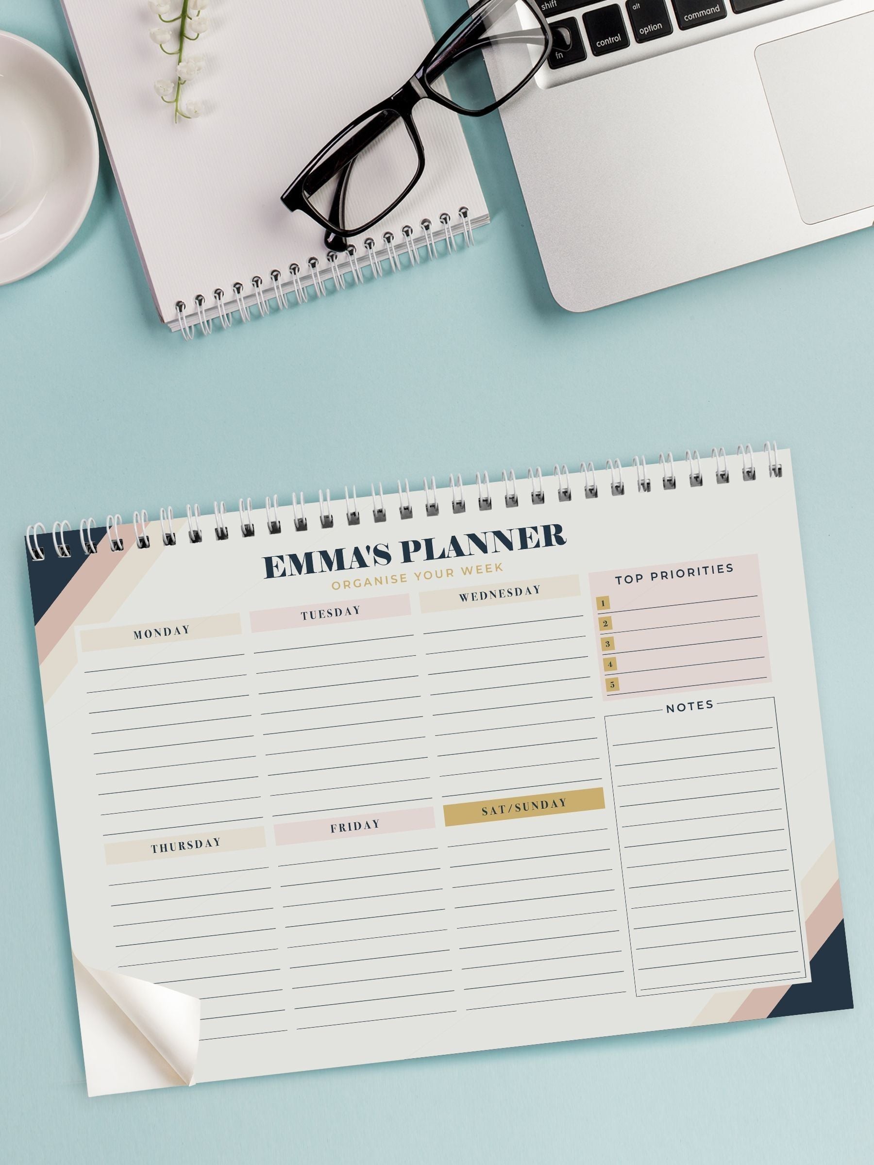PMC personalised desk planner 21.3x30cm, imported from the UK