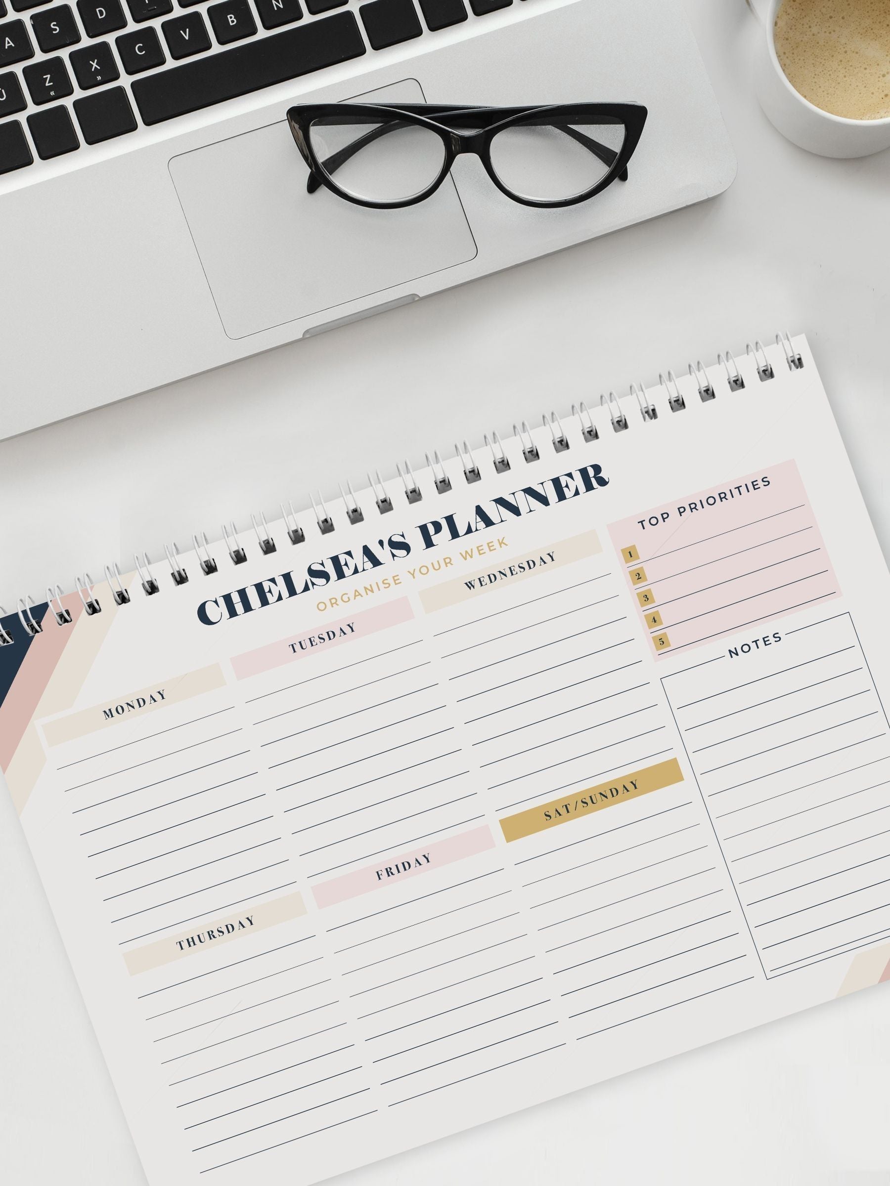 PMC personalised desk planner 21.3x30cm, imported from the UK