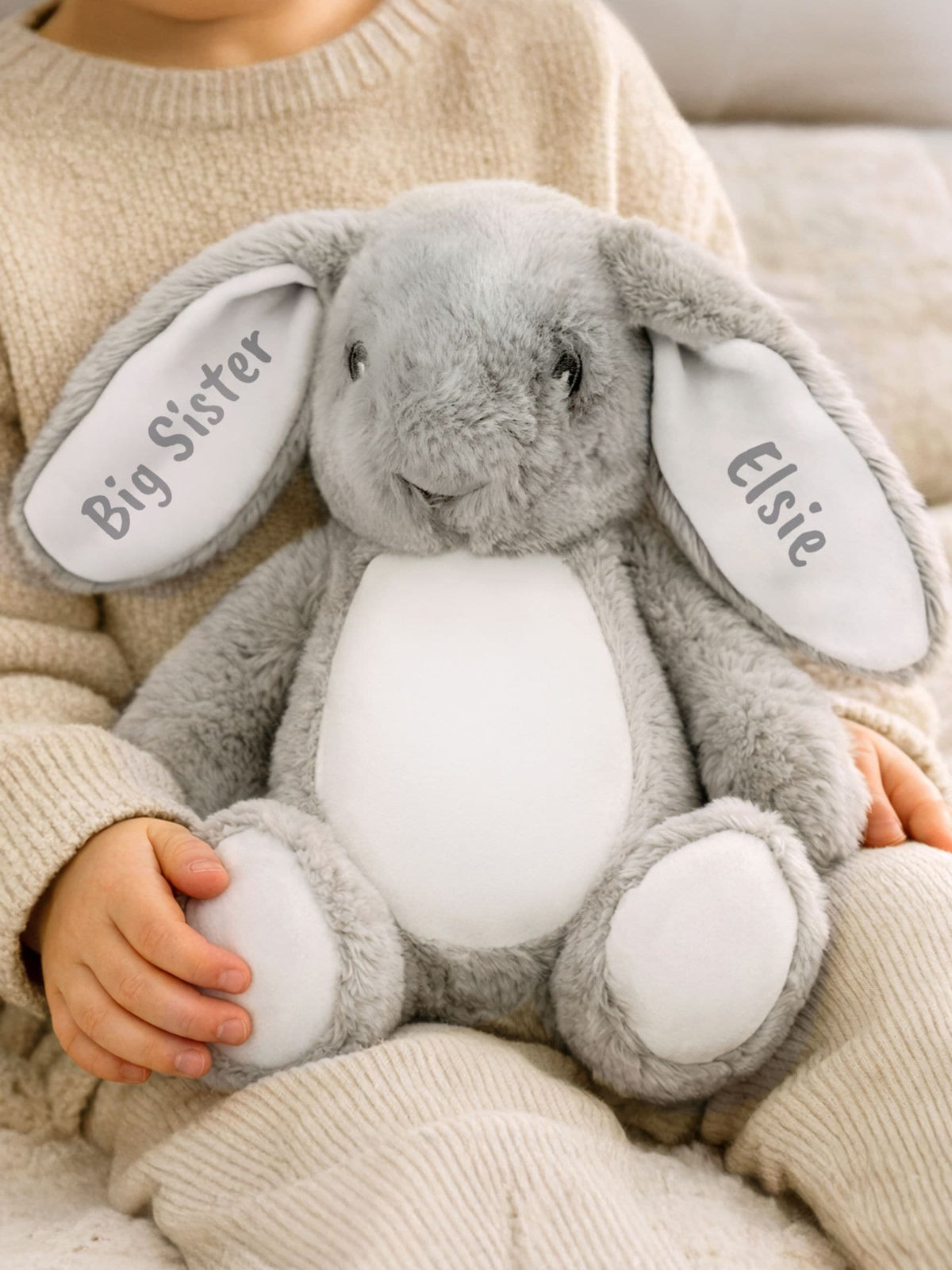 PMC personalised bunny rabbit soft toy 33cm - British product