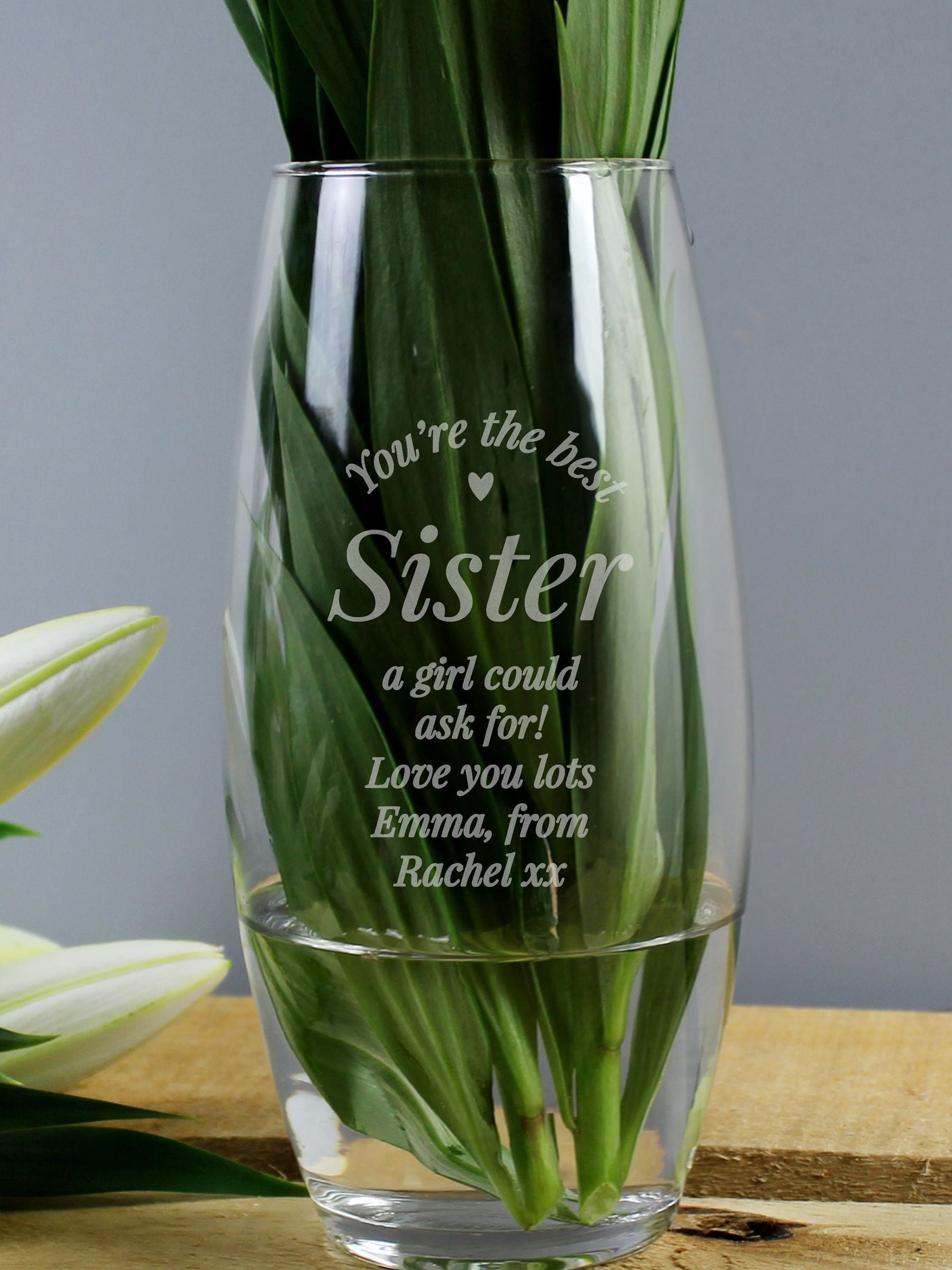 PMC personalised bullet vase - British product