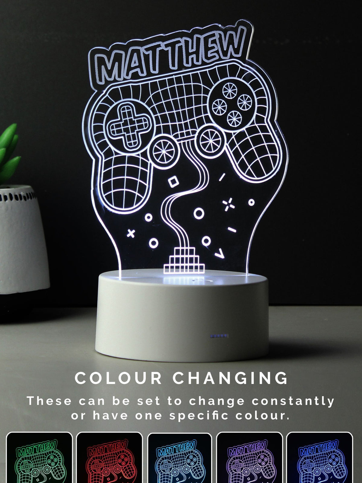 PMC personalised gaming LED light colour changing - British product