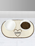 PMC love heart pet bowl placemat, imported from the UK