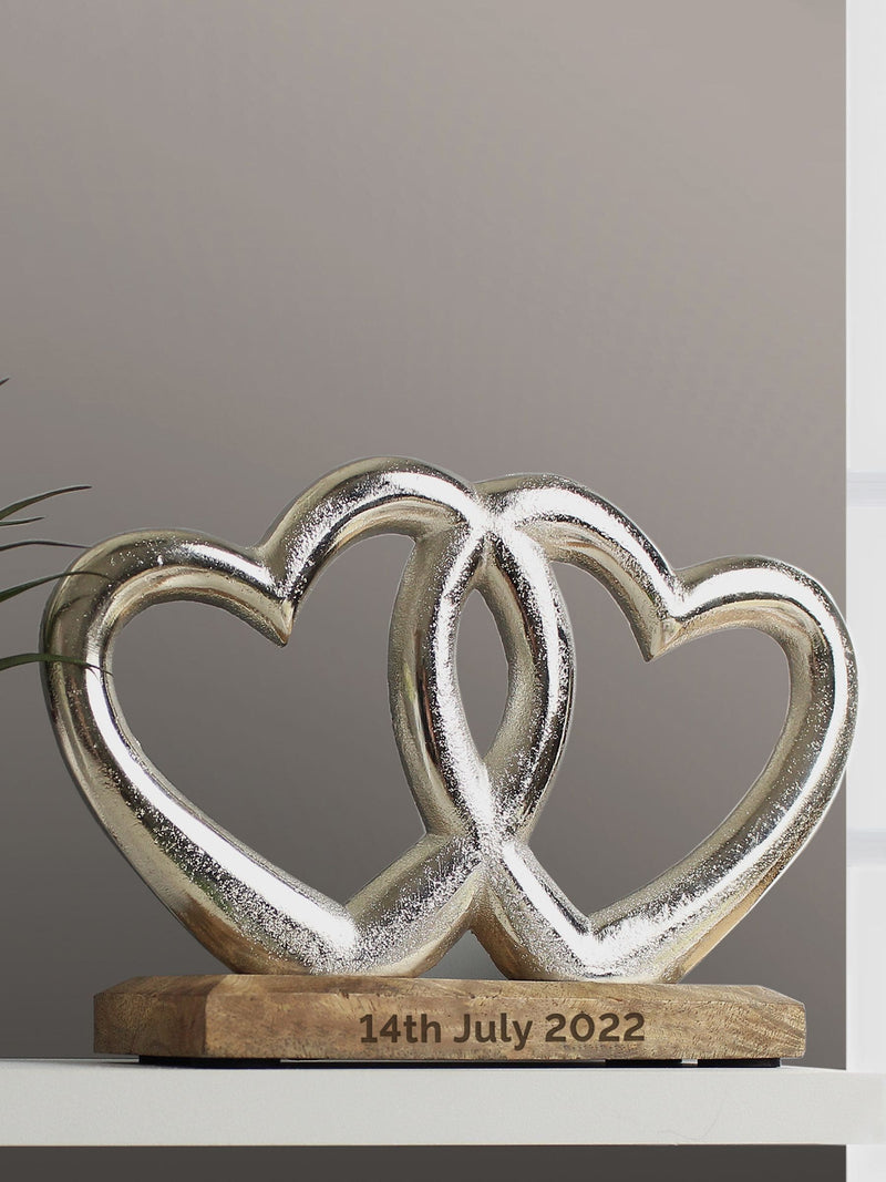 PMC personalised double heart ornament (British brand)
