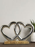 PMC personalised double heart ornament (British brand)
