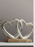 PMC personalised double heart ornament (British brand)