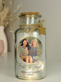 PMC personalised LED glass jar 16.5cm, imported from the UK