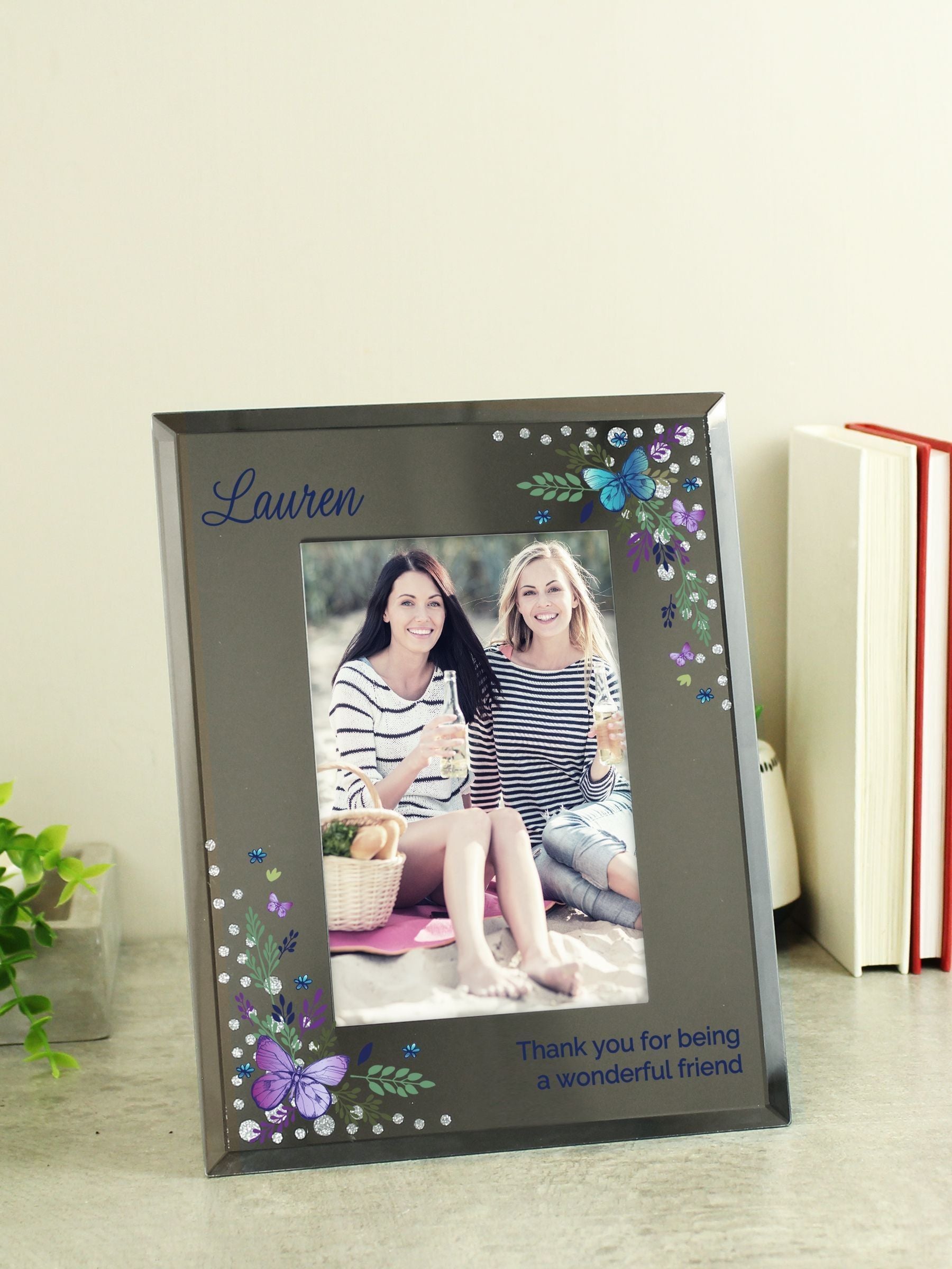 PMC butterfly glass photo frame 6x4, UK version
