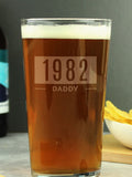 Personalised Birth Year Pint Glass by PMC