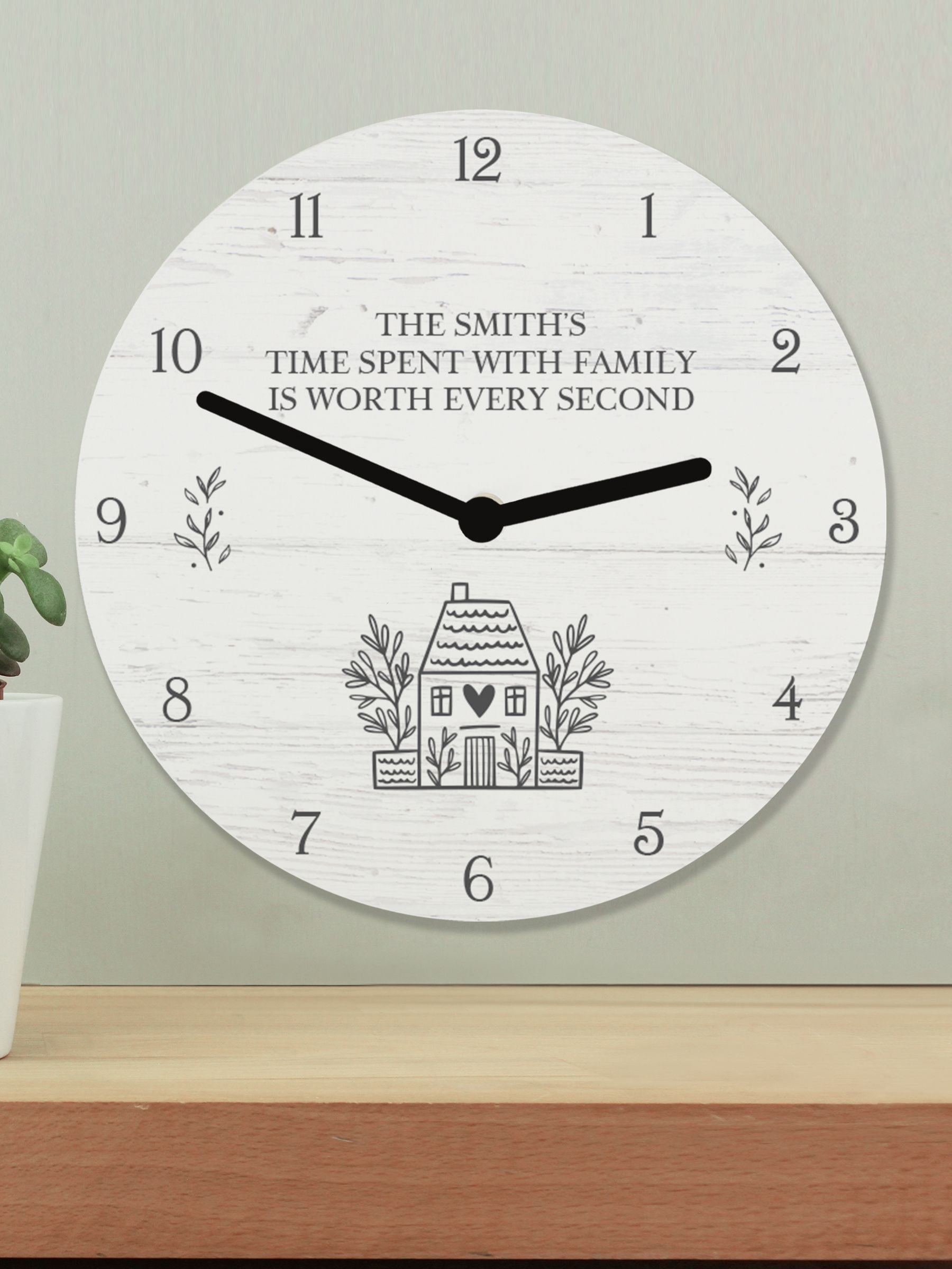 PMC Personalised Home Sweet Home wooden clock 25 x 25 x 4 cm, imported from the UK