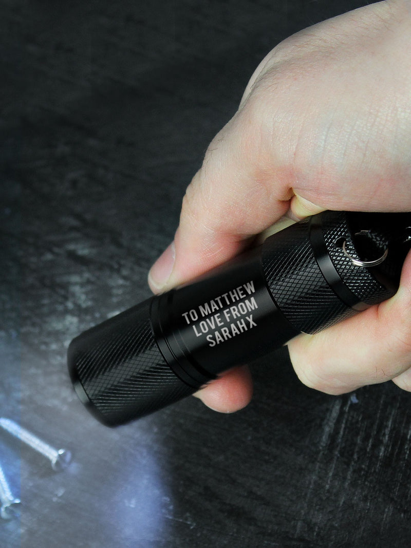 PMC personalised torch in metal - British product