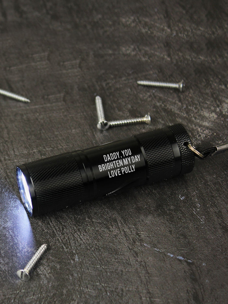 PMC personalised torch in metal - British product