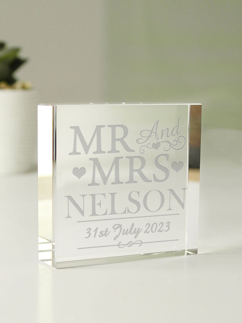 PMC Mr and Mrs crystal token ornament 7.5cm, UK version