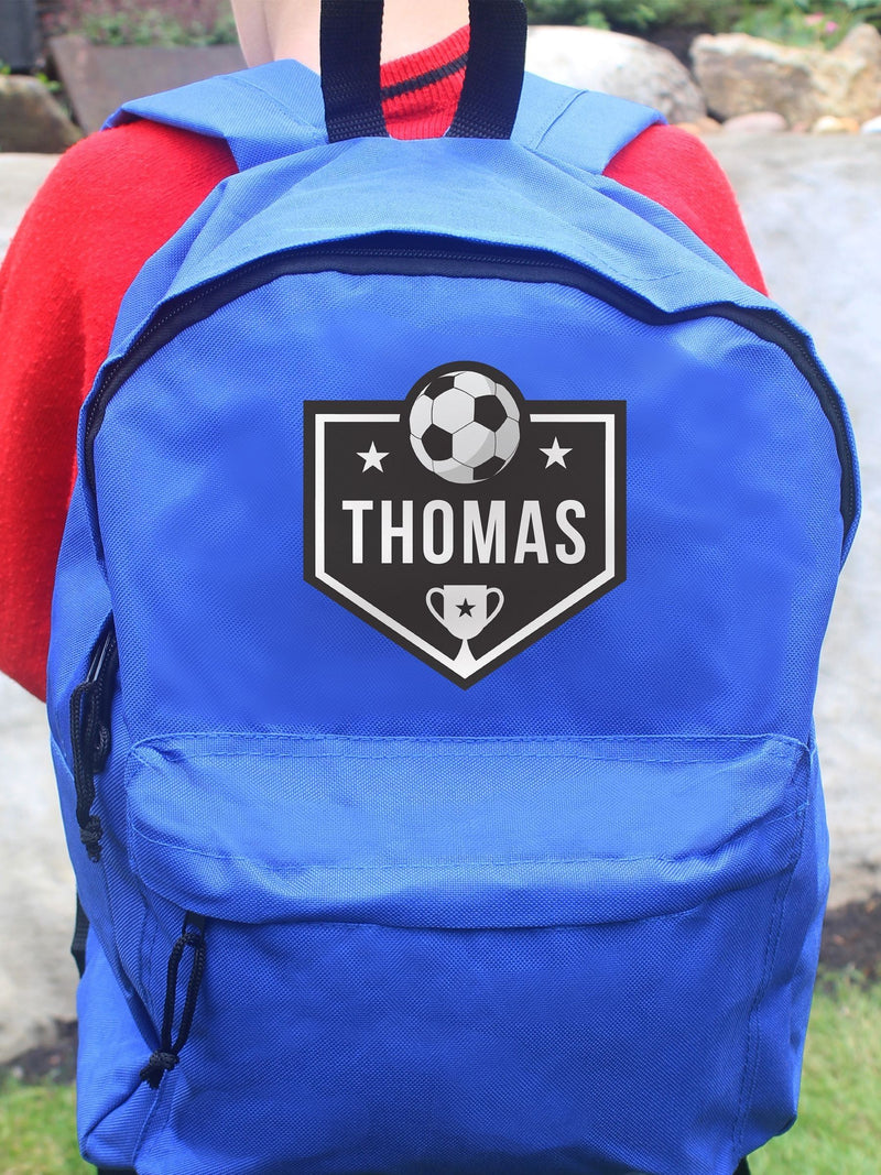 PMC Blue Personalised Football Backpack - British product