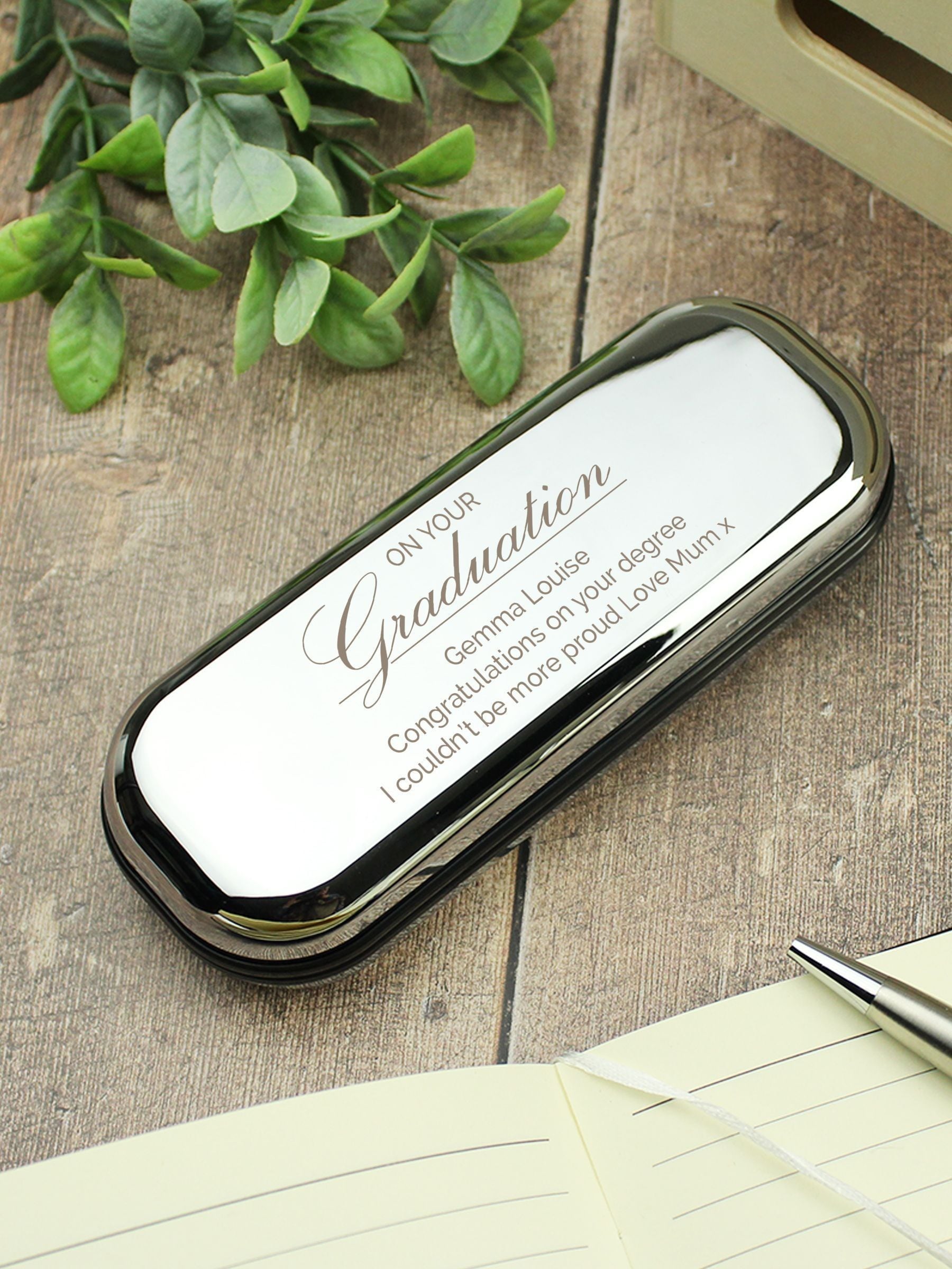 PMC personalised graduation pen set with box 14cm, UK version