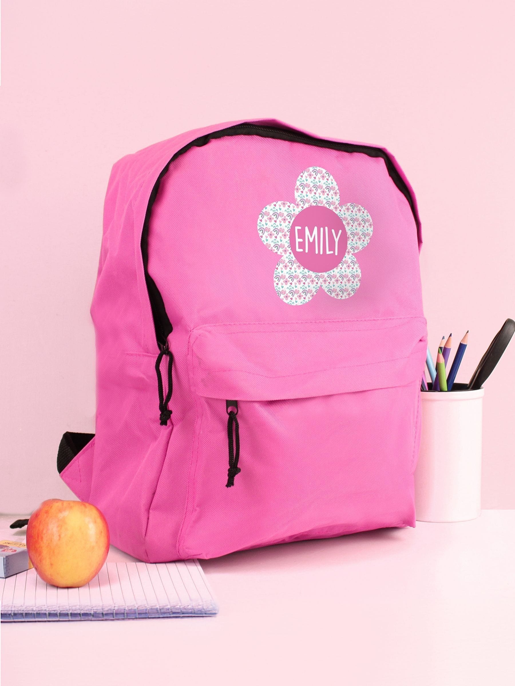 PMC pink personalised flower backpack 38.5cm (British brand)