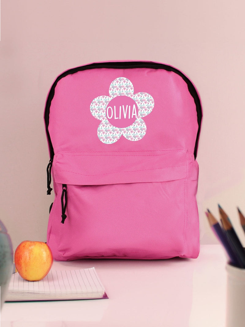 PMC pink personalised flower backpack 38.5cm (British brand)
