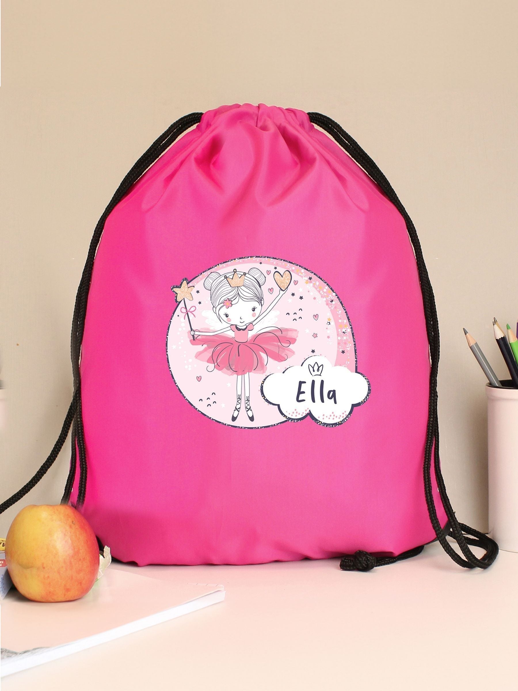 PMC pink fairy personalised kit bag for kids, imported from the UK