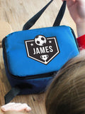 PMC football lunch bag personalised with name, imported from the UK