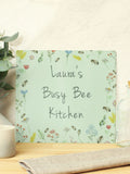 PMC floral personalised glass chopping board 27x29cm, imported from the UK