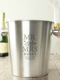 PMC personalised Mr & Mrs stainless steel ice bucket 18cm, UK version