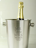PMC personalised Mr & Mrs stainless steel ice bucket 18cm, UK version