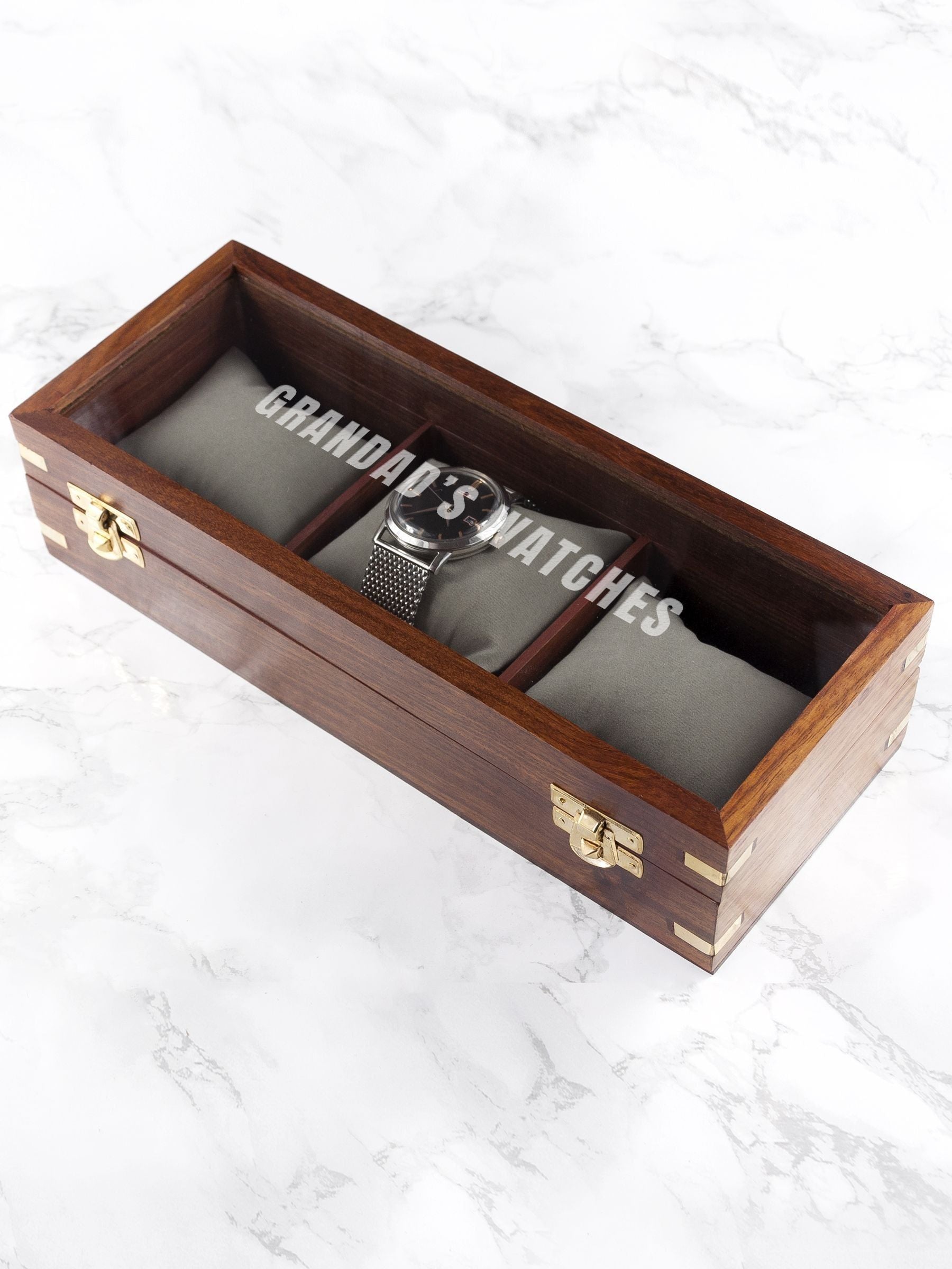 Treat Republic personalised wooden watch box, imported from the UK