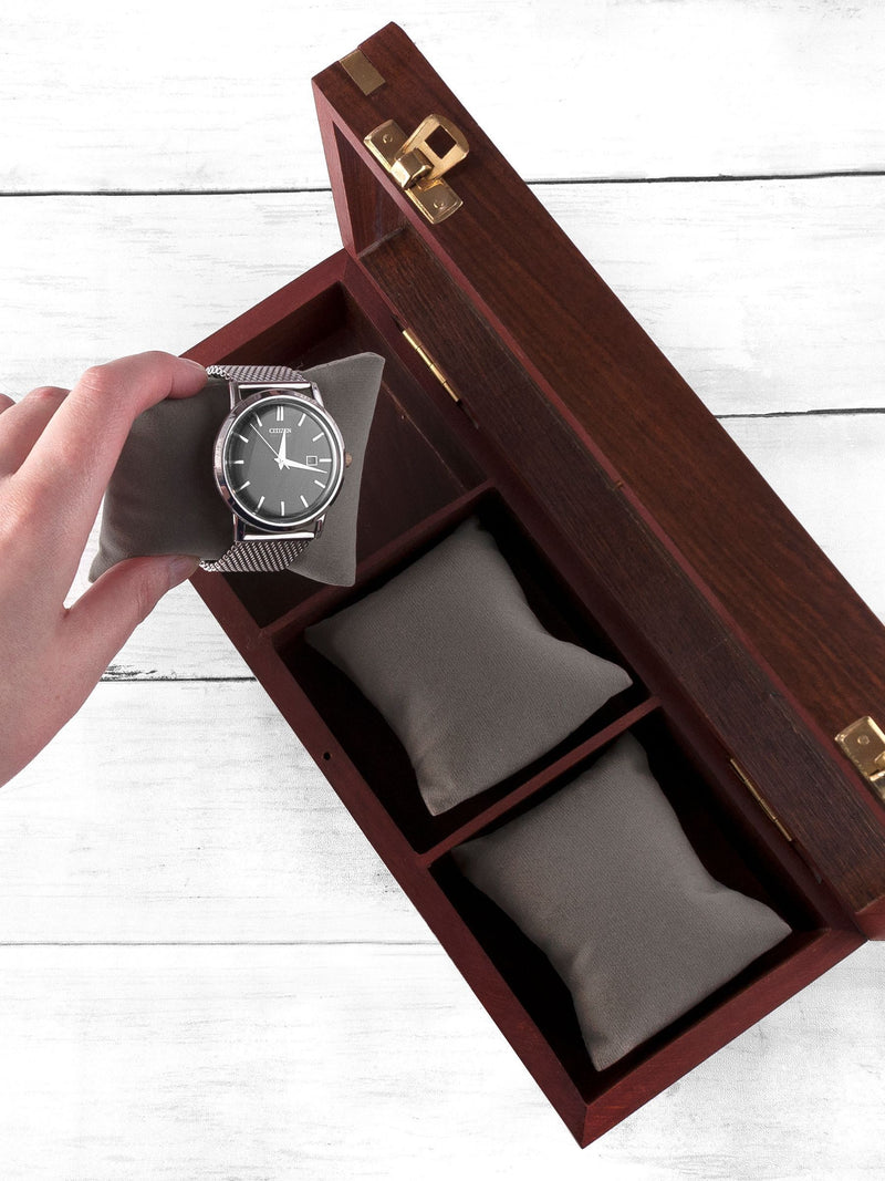 Treat Republic personalised wooden watch box, imported from the UK
