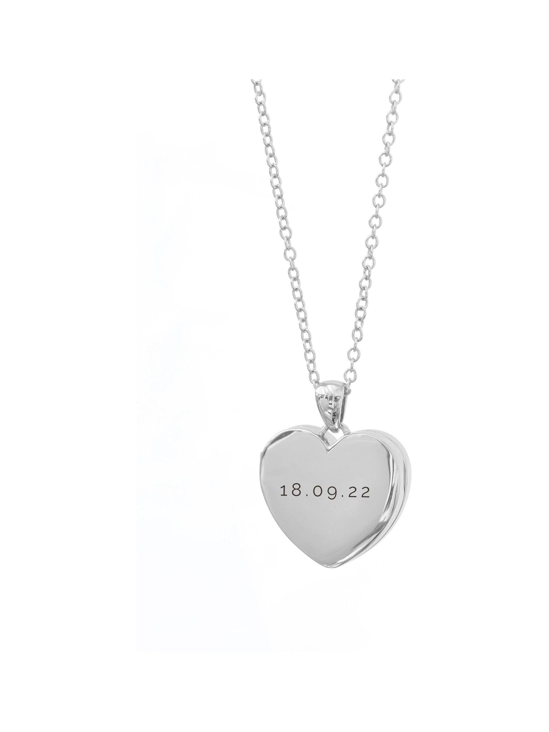 Treat Republic silver tone personalised heart photo locket 2cm pendant (British brand)
