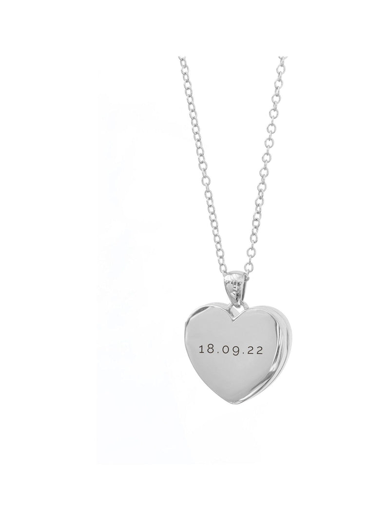 Treat Republic silver tone personalised heart photo locket 2cm pendant (British brand)