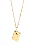 Treat Republic secret message envelope necklace with personalised engraving (British brand)