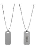 Treat Republic brushed steel dog tag necklace personalised 66cm chain (British brand)