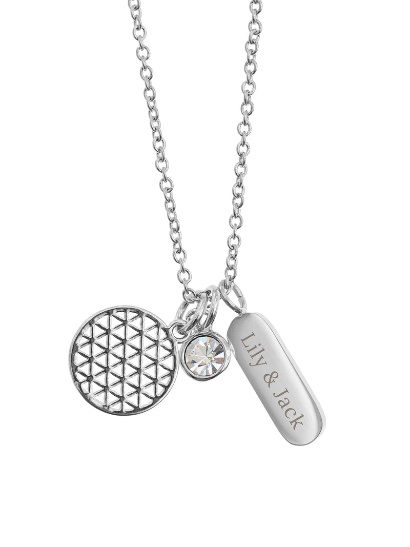Treat Republic personalised mandala necklace with crystal, UK version