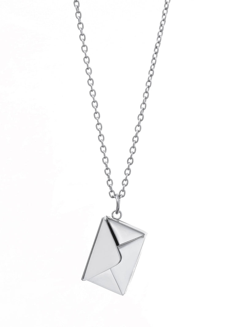 Treat Republic secret message envelope necklace with personalised engraving (British brand)