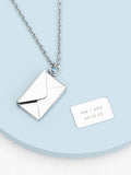 Treat Republic secret message envelope necklace with personalised engraving (British brand)