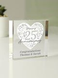 PMC silver 25th anniversary crystal token ornament (British brand)