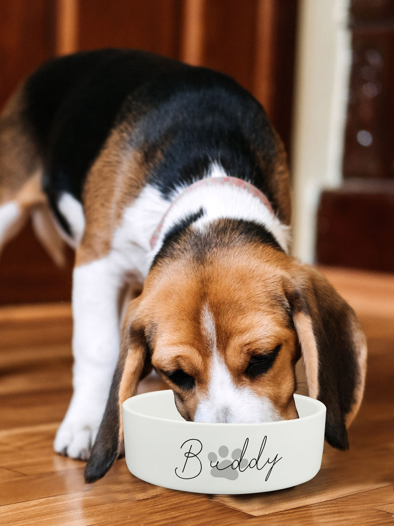 PMC personalised paw print dog bowl 14 cm, imported from the UK