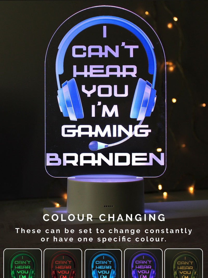 PMC personalised gaming LED light 19cm acrylic sign - British product