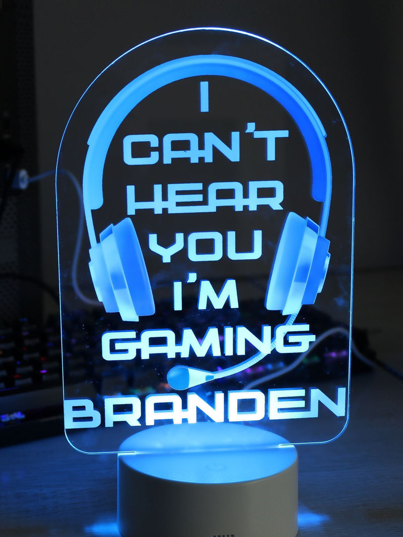 PMC personalised gaming LED light 19cm acrylic sign - British product