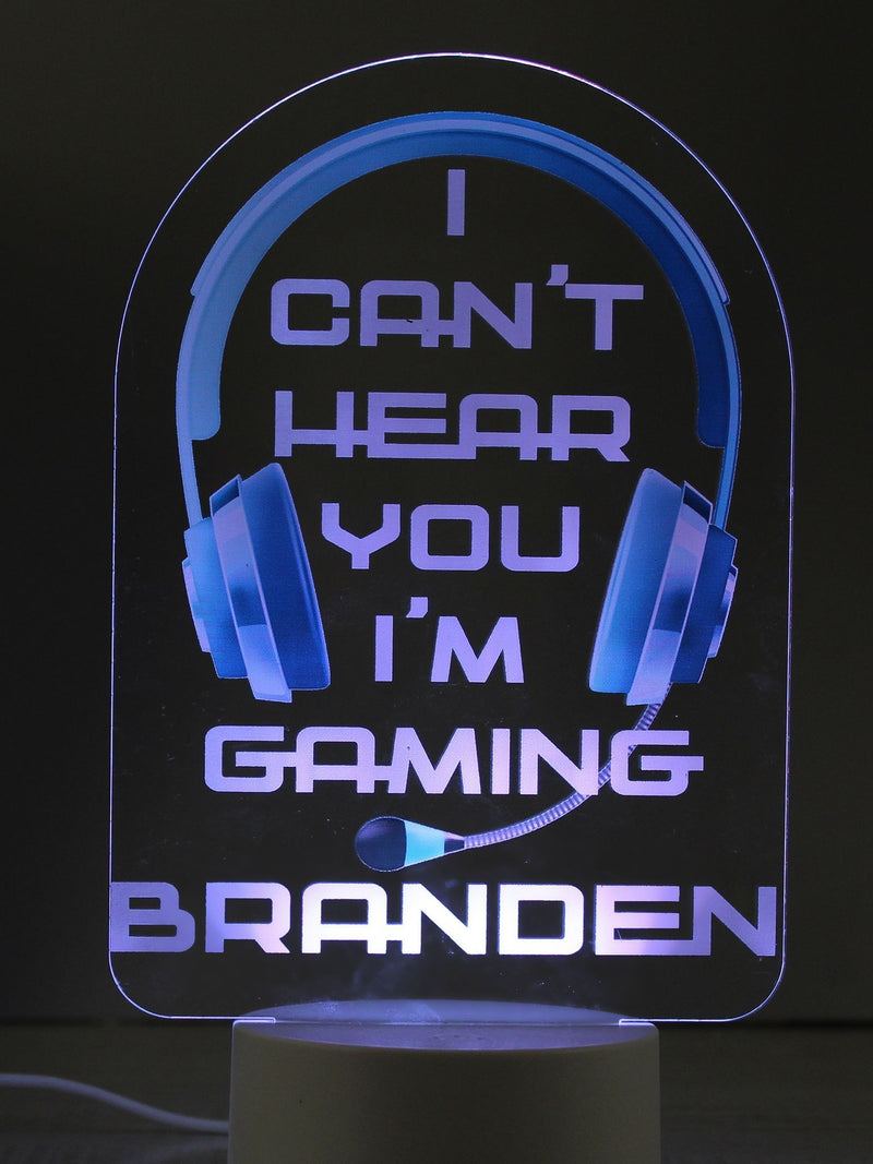 PMC personalised gaming LED light 19cm acrylic sign - British product