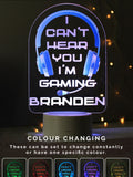 PMC personalised gaming LED light 19cm acrylic sign - British product