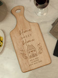 PMC personalised paddle chopping board Home Sweet Home 34x16cm - British product