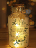 PMC personalised eucalyptus wedding LED glass jar (British brand)