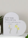 PMC personalised heart ornament with flowers 15cm, UK version