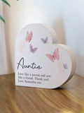 PMC white butterfly heart ornament personalised (British brand)