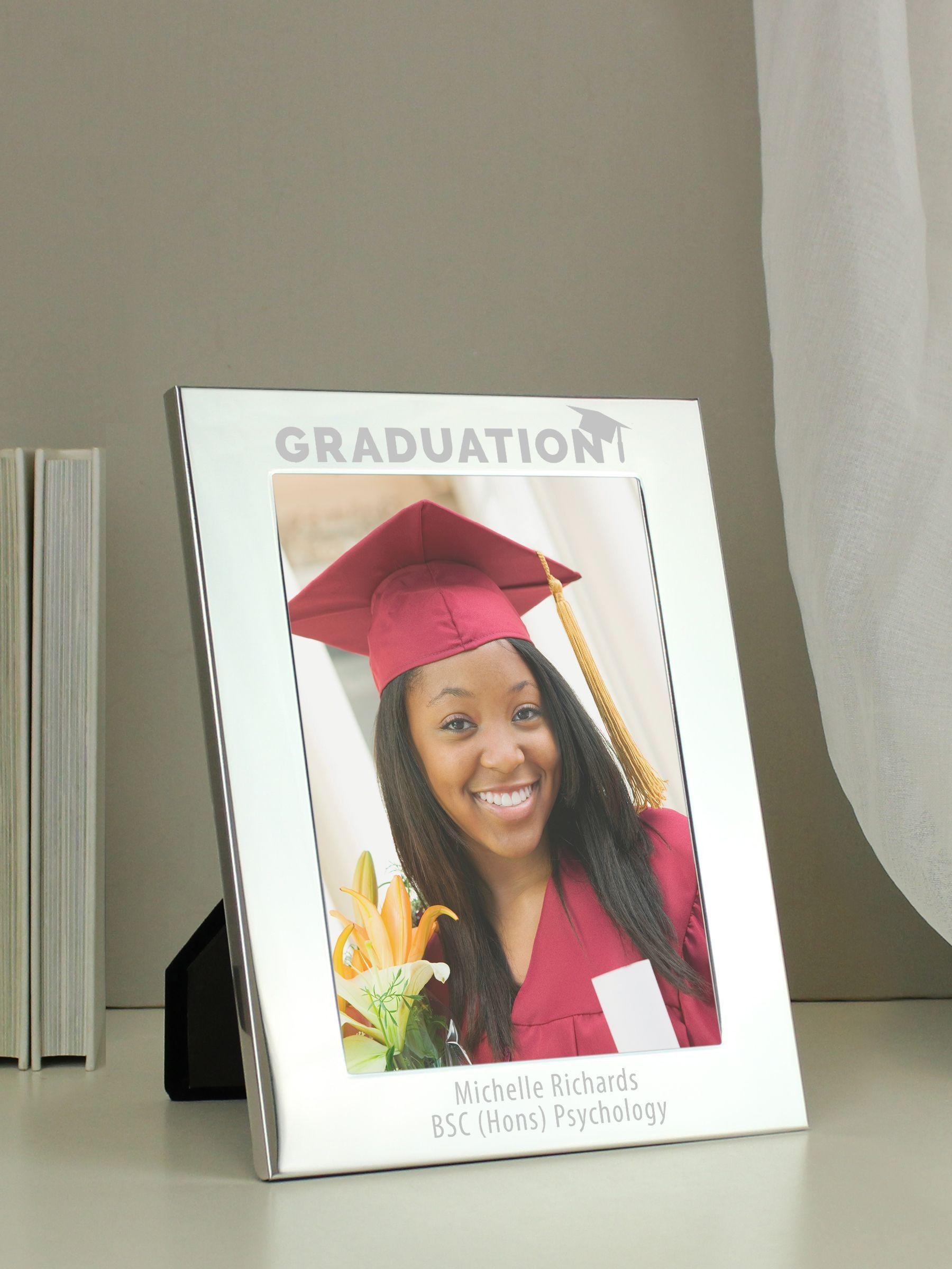 PMC silver graduation photo frame 4x6, UK version
