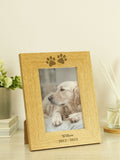 PMC personalised paw print wooden photo frame, UK version