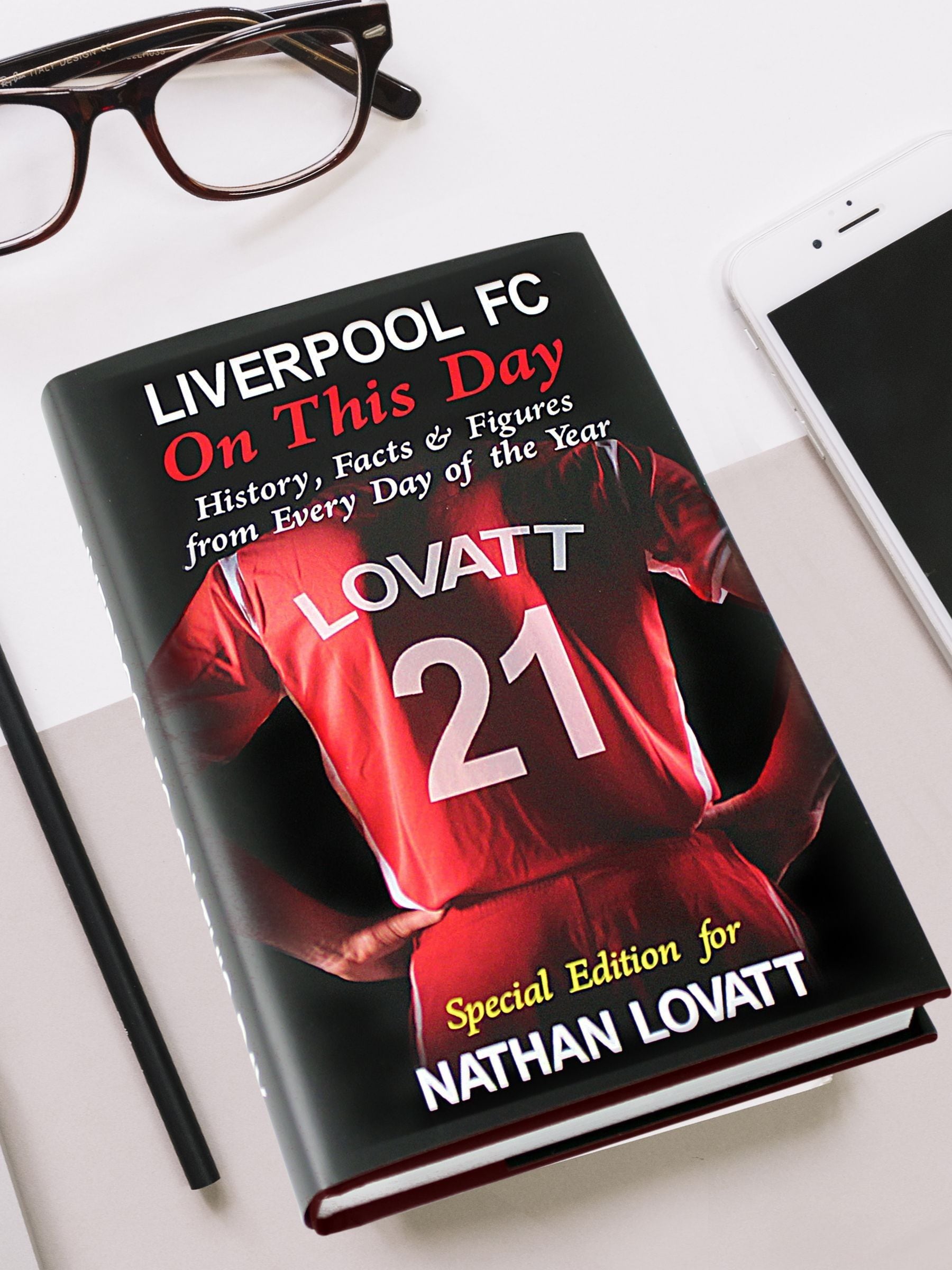 PMC personalised Liverpool On This Day book, imported from the UK