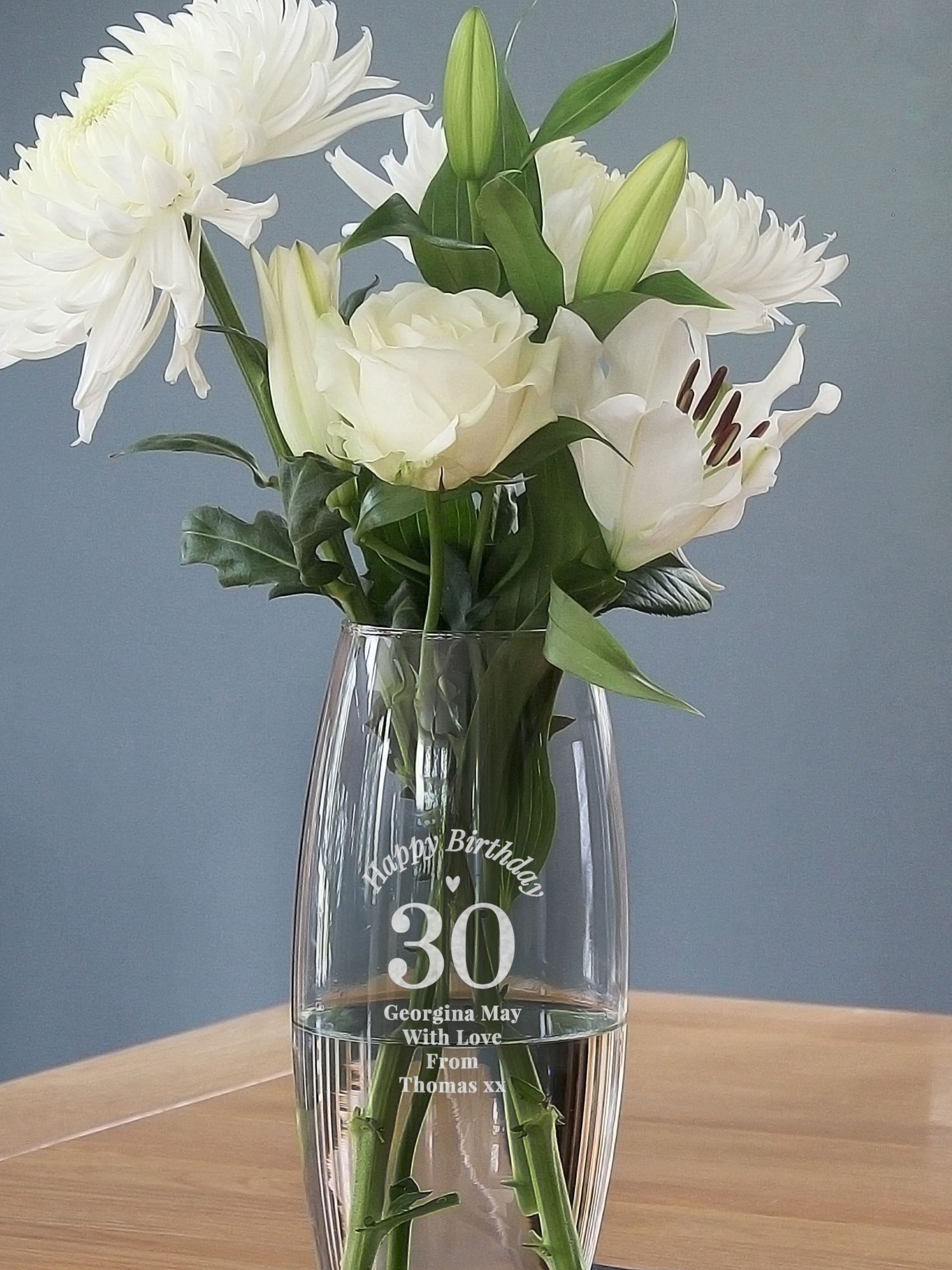 PMC personalised happy birthday bullet vase - British product